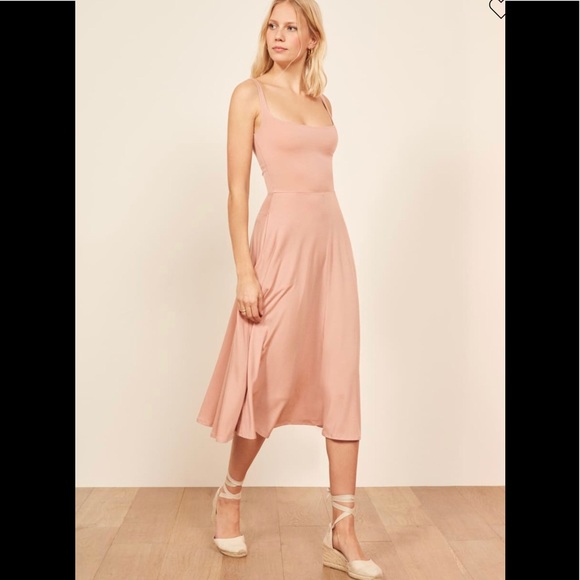 rou midi fit & flare dress reformation